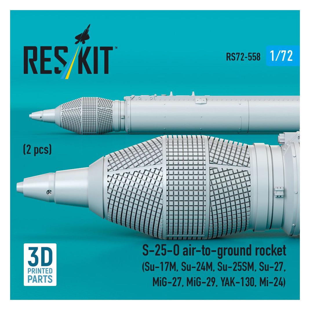 ResKit S-25-O air-to-ground rocket (2 pcs) (Su-17M, Su-24M, Su-25SM, Su-27, MiG-27, MiG-29, YAK-130, Mi-24) (RS72-0558)