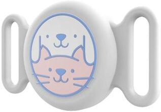 Inspired Deals AirTag Pet Collar Silicone Protective Case, Waterproof AirTag Pet Tracker Holder white