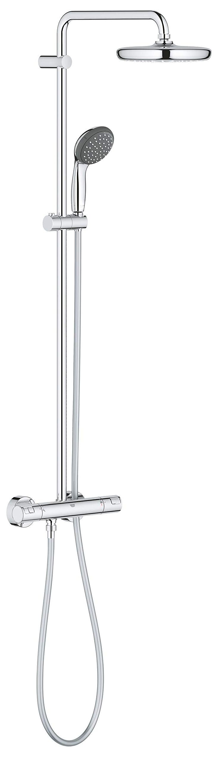 Duschsystem mit Thermostatbatterie, Wandmontage, Chrom, 27960001