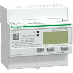 Schneider Electric A9MEM3210 Energiezähler iEM3210, 3-phasig, 1A/5A, mit Teilzähler, S0-Impuls, MID konform, Genauigkeitsklasse 1/0,5s