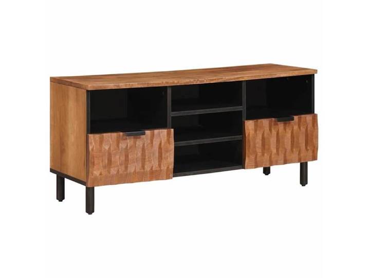 Cabinet multimédia Marron - Meuble TV - avec tiroir Finition Acacia Brun 100x33x46 cm A15982