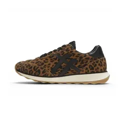 Fitflop für Damen. ADO-E76 Retro-Q Lederschuhe braun (36), Wohnung, Schnürsenkel, Lässig, Tierdruck