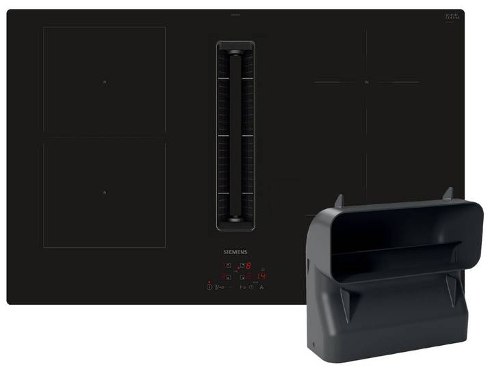 SIEMENS Kochfeld mit Dunstabzug ED801BGA6, Powerboost-Funktion, Timer, TouchControl-Bedienung