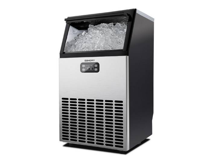 EUHOMY Eiswürfelmaschine Gewerbliche Eiswürfelmaschine, 24H-Timer, LCD-Anzeige, Selbstreinigung, ideal für Bars, Getränkemärkte und große Feiern