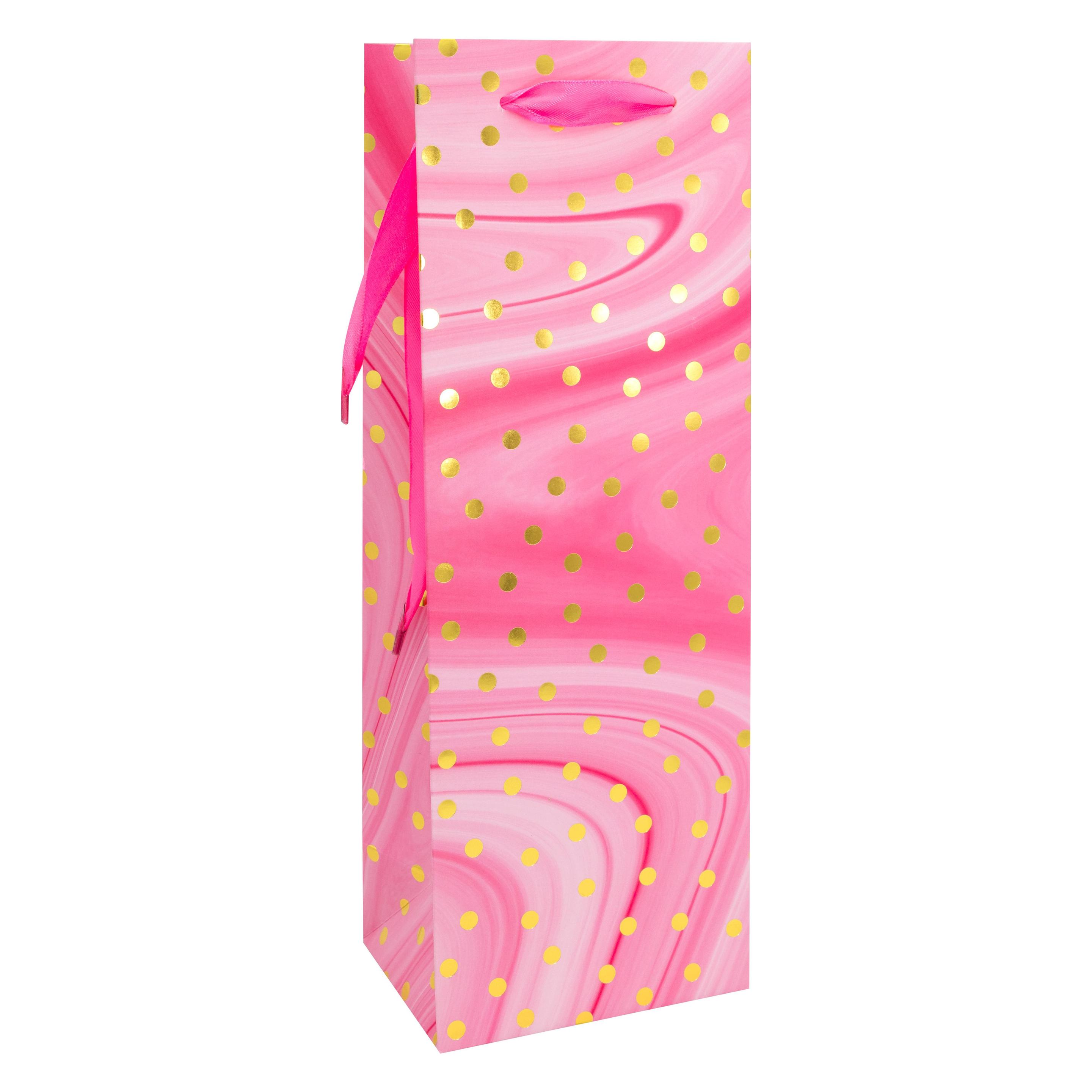 Idena Flaschentasche Dot pink 12x9x35cm FSC-Mix (42109996)