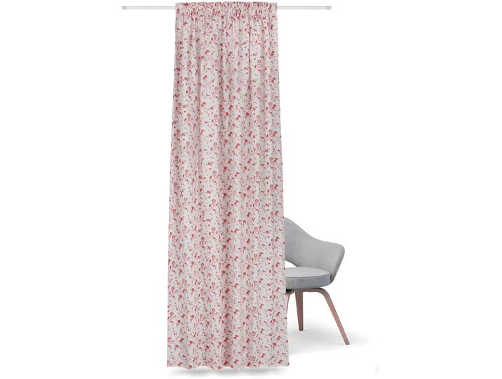 Gardine GERSTER Madina Gr. 1, rot (rosenholz), B:140cm H:245cm, Wirkware, Baumwolle, Gardinen, Gardine, Fertigschal aus Baumwolle
