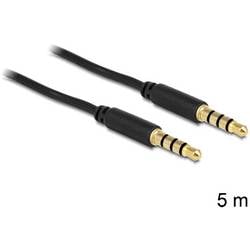 Delock 83438 Klinke Audio Anschlusskabel [1x Klinkenstecker 3.5 mm - 1x Klinkenstecker 3.5 mm] 5 m Schwarz
