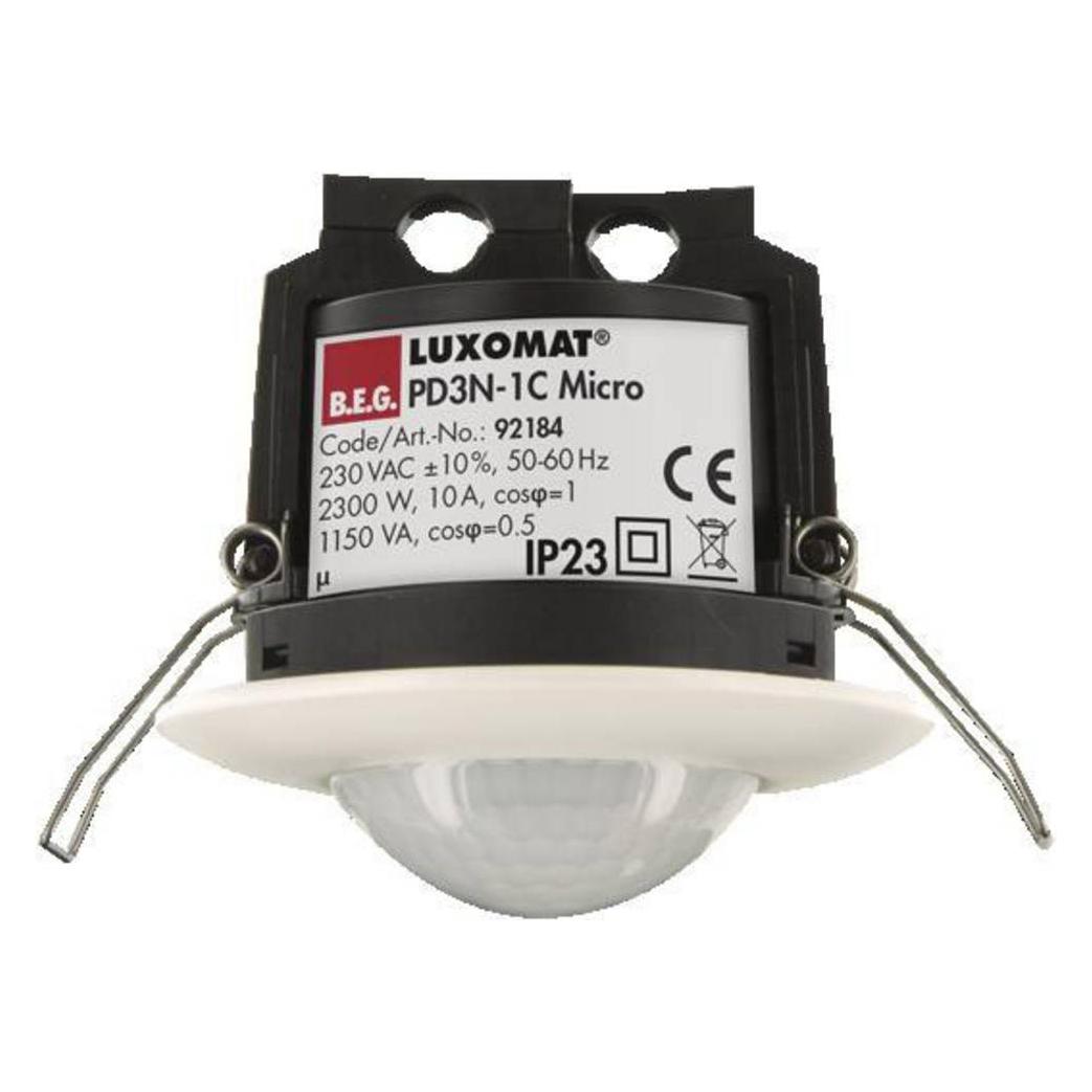 BEG Luxomat Einbau Präsenzmelder 92184 PD3-1 C-DE Micro 360' weiss (10 m) (92184)