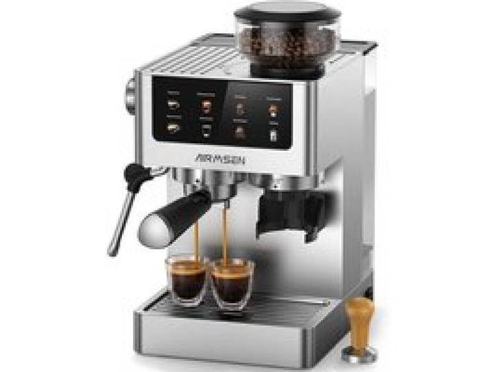Machine À Café Grain 20 Bars Mousseur 10 Réglages De Mouture Écran Tactile Réservoir 1 8L