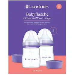 Lansinoh Babyflaschen&naturalwave Sauger S 2x160ml 2 St