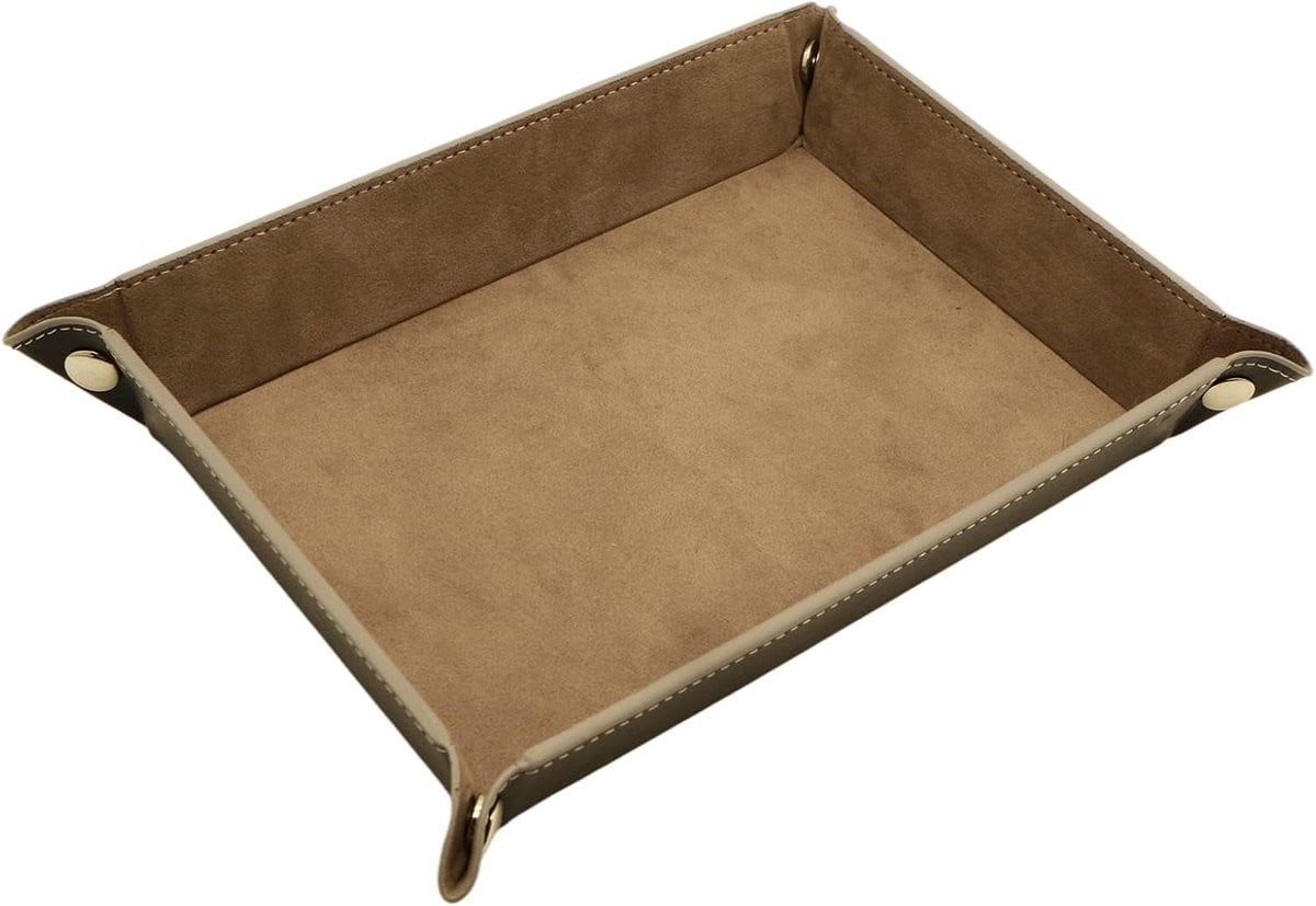 Luxe EDC-organizer tray van leer en fluweel voor sieraden, horloges en accessoires