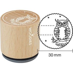 Colop Motivstempel Woodies Eule, aus Holz, 3 x 3 cm, für Stempelkissen