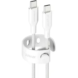 empower™ by PanzerGlass® Racing 240W USB-C to USB-C Kabel, USB 2.0, 2M, Silber Weiss