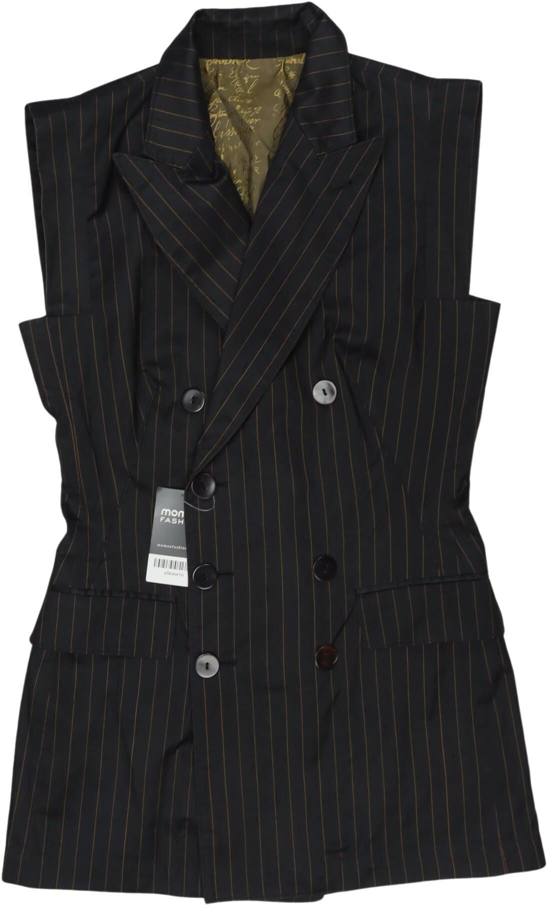 Jean Paul Gaultier Damen Weste, Schwarz, Gr. EU 36, Seide - Second Hand