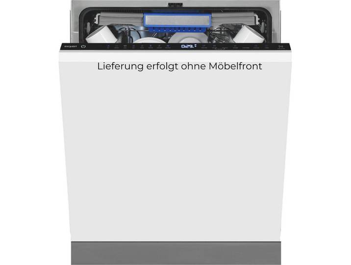 exquisit vollintegrierbarer Geschirrspüler 9616 EGSP9616-E-450B schwarz, 10,9 l, 16 Maßgedecke, 16 Maßgedecke & 42 dB – leiser Betrieb für angenehme Ruhe