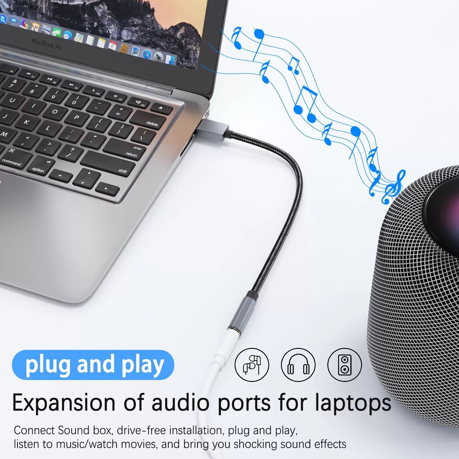 INF USB (Stecker) auf 3,5 mm (Buchse) Audioadapter