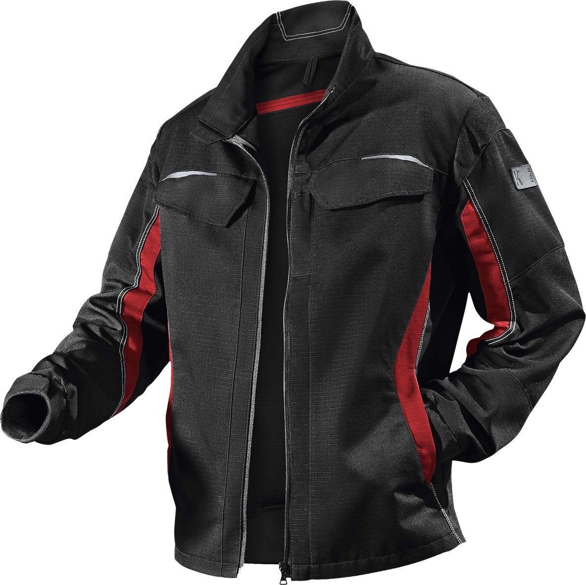 Funktionsjacke KÜBLER "Pulsschlag", Herren, Gr. 44, schwarz (schwarz, rot), Obermaterial: 100% Polyester PES., Jacken Funktionsjacke