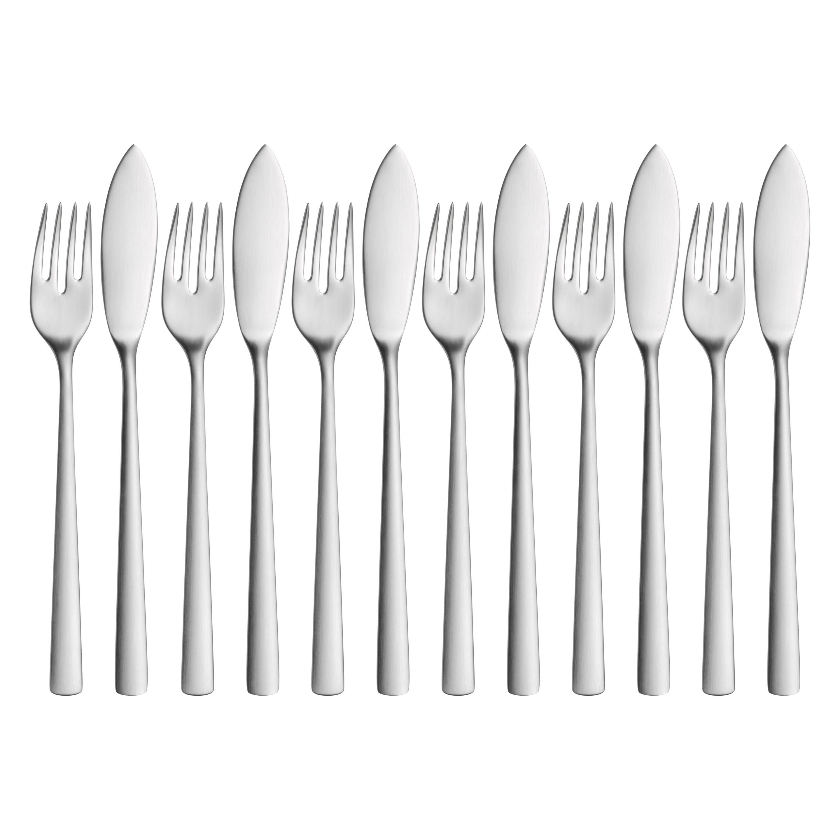 WMF Besteckset für Fisch 12-tlg. CORVO Silberfarben (12 Stk., Besteck Set) (11.5835.6336)