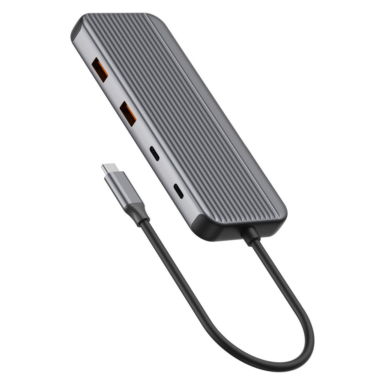 Sitecom - Multiport hub - 8 in 1 - USB-C - 2x HDMI - LAN (USB-C, 8 Ports) (CN-8001)