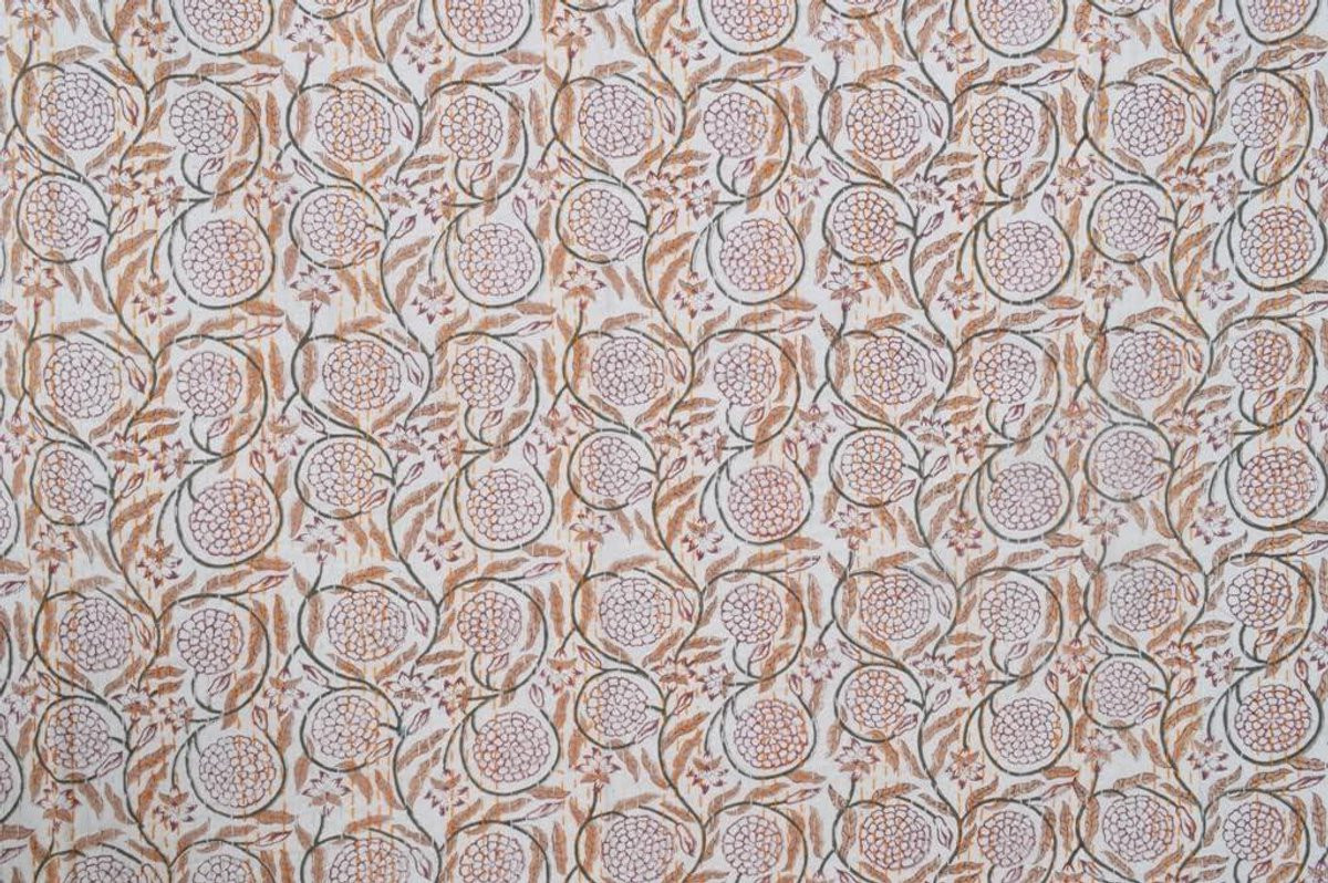 Handgemaakte Kantha Quilt Sprei Deken met Indiase Print voor Volwassenen - Bruin - Queen - B: 228 cm, L: 274 cm