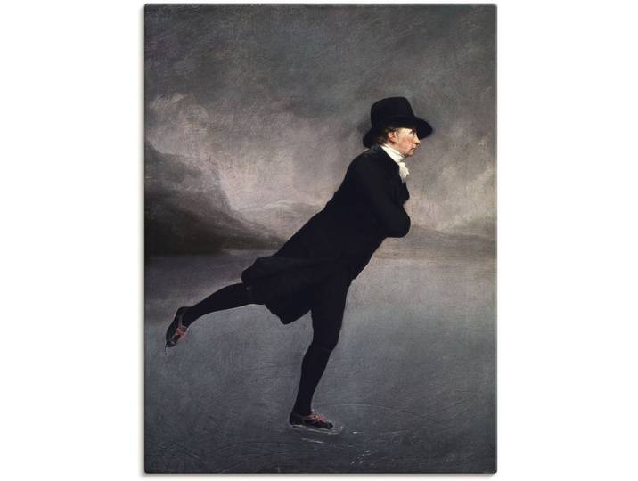 Leinwandbild ARTLAND Pfarrer Robert Walker beim Eislaufen , grau (farbe bild(er): grau), B:90cm H:120cm, Bilder, Leinwandbild, auf Holzrahmen gespannt