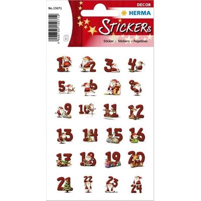 Herma Sticker Lebkuchenzahlen, Adventskalender Zahlen, 3 Blatt 72 Sticker