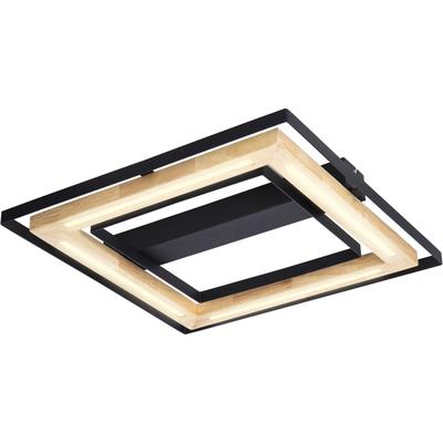 NOWA LED Deckenleuchte "RILAS", schwarz, 4 Stk., Leuchten, Deckenlampe, Bambus, Designleuchte, Wohnzimmer, LED Deckenleuchte