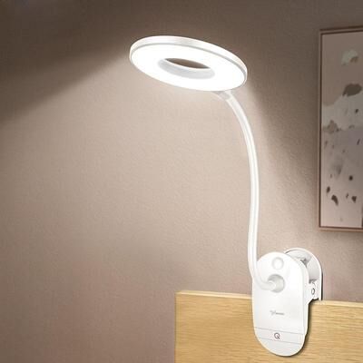 CaseAndConnect USB Rechargeable Clip Desk Lamp With 3 Level Dimming And Eye Protection LED Light USB Rechargeable Clip Desk Lamp With 3 Level Dimming And Eye Protection LED Light