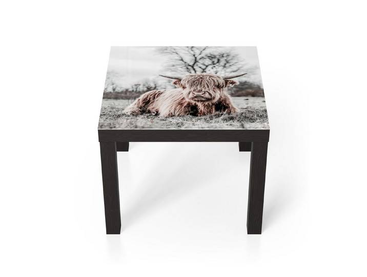DEQORI Couchtisch 'Ruhendes Hochland', Glas Beistelltisch Glastisch modern