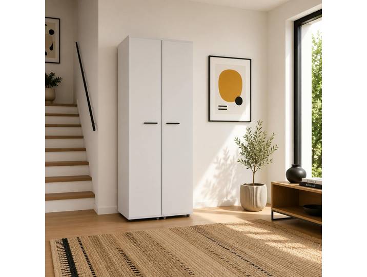 Meuble À Chaussures Blanc Grande Capacité 2 Portes Alva