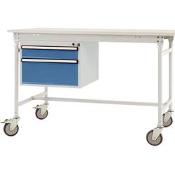 Manuflex ZB4582.0002 Gehäuse-Unterbau mobil, Nutzhöhe 2 Schubfächer mm mit der Farbkombination HF0002 = Korpus lichtgrau RAL 7035 und Schubfächer in