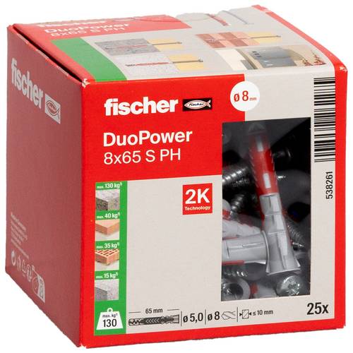 Fischer 538261 DUOPOWER 8x65 S PH LD 2-Komponenten-Dübel 65mm 8mm 25St.