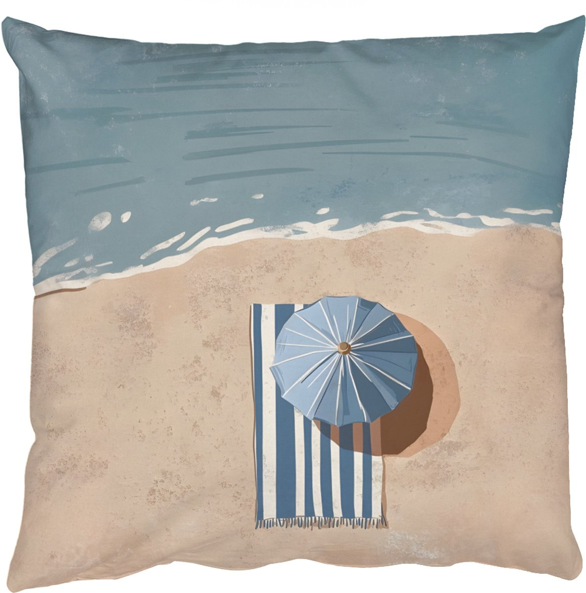 Sierkussen met strepen in strandlaken stijl, 40 x 40 cm
