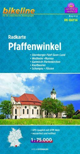 bikeline - Bikeline Radkarte Pfaffenwinkel 1 : 75 000: Starnberger Fünf-Seen-Land, Weilheim, Murnau, Garmisch-Partenkirchen, Kaufbeuren, Schongau, Füssen, GPS-tauglich mit UTM-Netz, wasserfest und reißfest - Preis vom 15.10.2026 23:06:25 h
