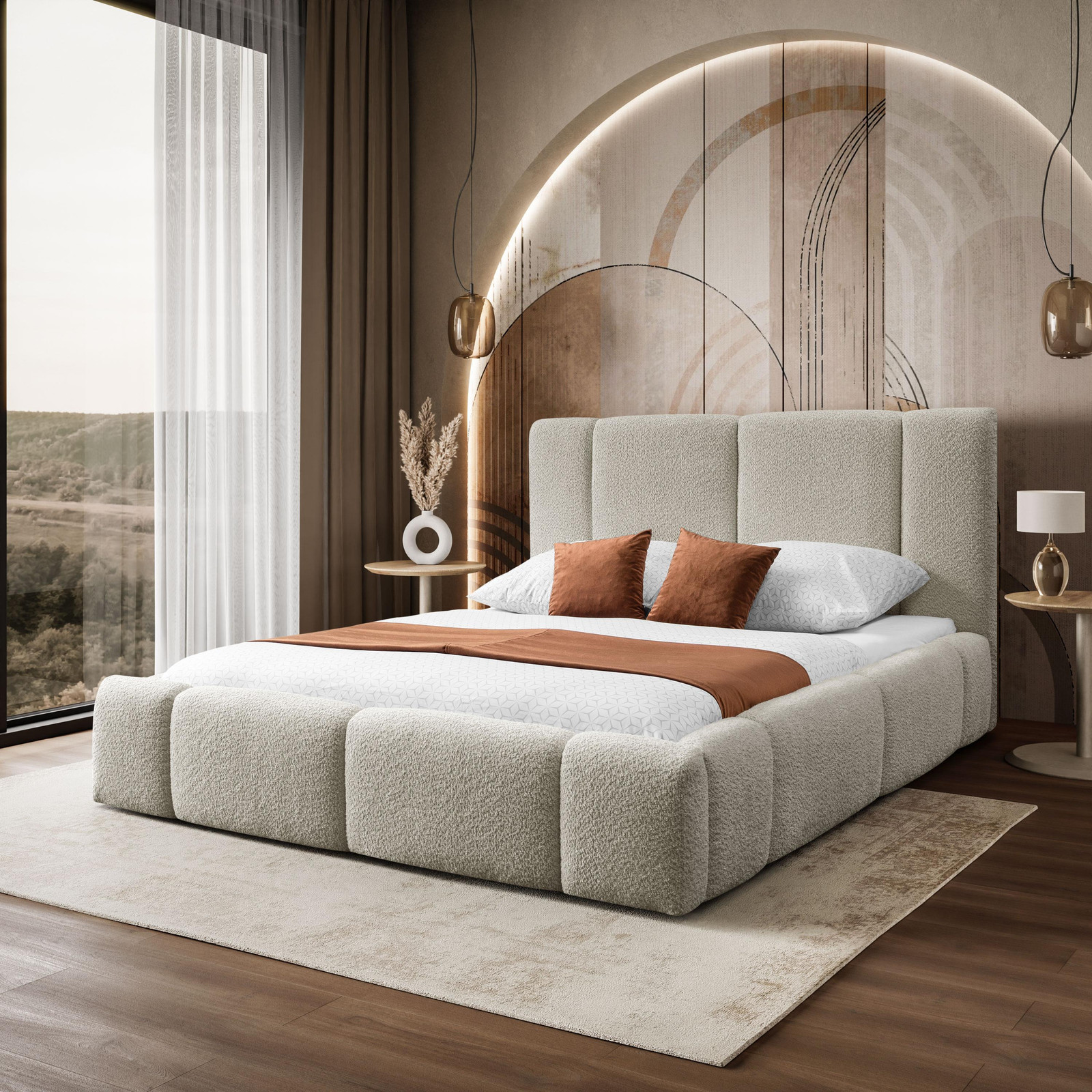 Lookway Gestoffeerd bed ELENA met bedlade en 34 lattenbodem, Anthology 2, 140 x 200 cm
