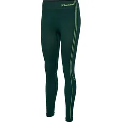 hummel hmlMT ZONE Seamless Mid-Waist Tights Damen 6186 - deep teal/sulphur spring L