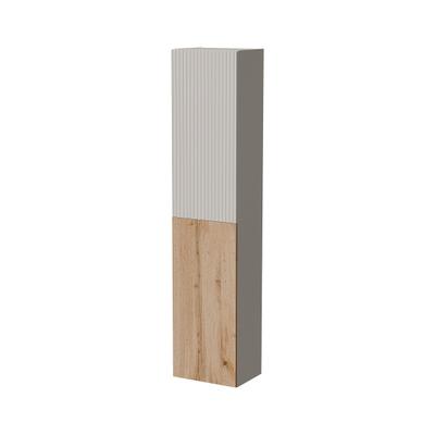 Dmora Longano - Vitrine, 40x30x180h cm Beige, 4 Regale