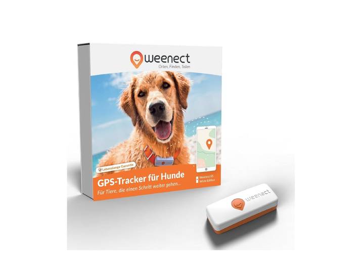 GPS-Tracker Weenect XS für Hunde Weiss , weiss (weiß), B:6,05cm H:2,45cm T:1,5cm, GPS-Geräte, GPS-Tracker