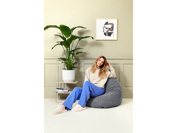 Pouf BeanBag COMODO XL Gris/Gris Polyester 70 x 110 x 70cm