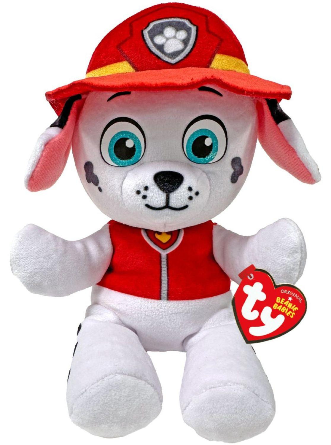 TY Marshall Paw Patrol Beanie Baby pluche knuffel, 15 cm
