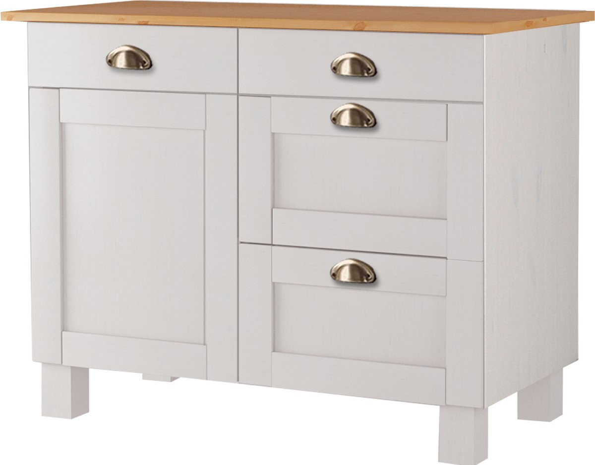 Notio Living Toscana Cupboard Wit/Honing Grenen