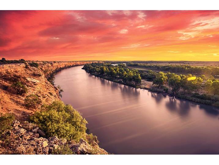 Fototapete PAPERMOON Fluss durch Landschaft , bunt, B:3m L:2,23m, Vlies, Tapeten, Fototapete