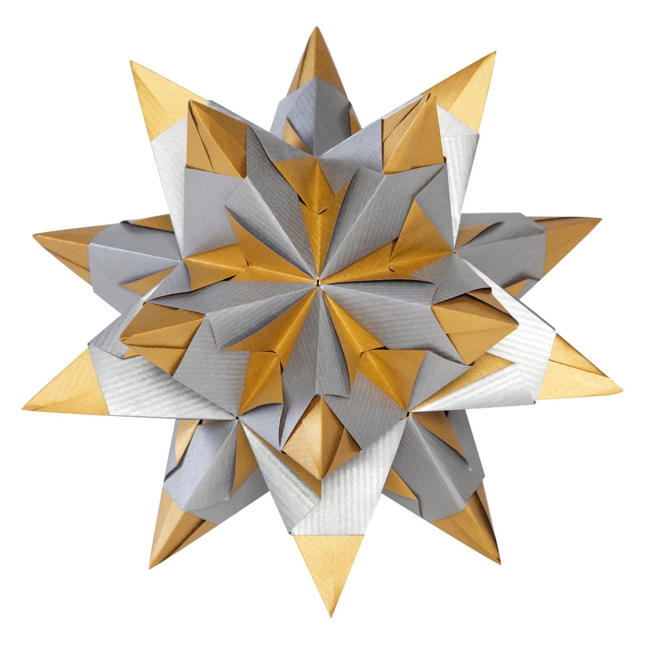 Folia Faltbl"tter Bascetta-Stern, 150 x 150 mm, silber/gold (366/1515)