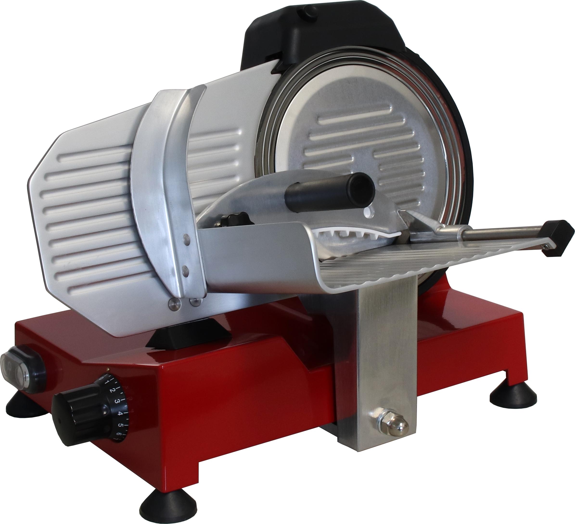 Celme - BETA 220 Aufschnittmaschine - Antihaft-Stahl - 220 mm Klinge - 37 × 43 × 34 cm - Professionelle Präzision und Haltbarkeit - ROT