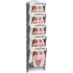Wand-Plastikhalter für Prospekte - 1x5 A5, grau