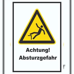 HB-Druck Achtung Absturzgefahr A1 (594x841mm) Schild