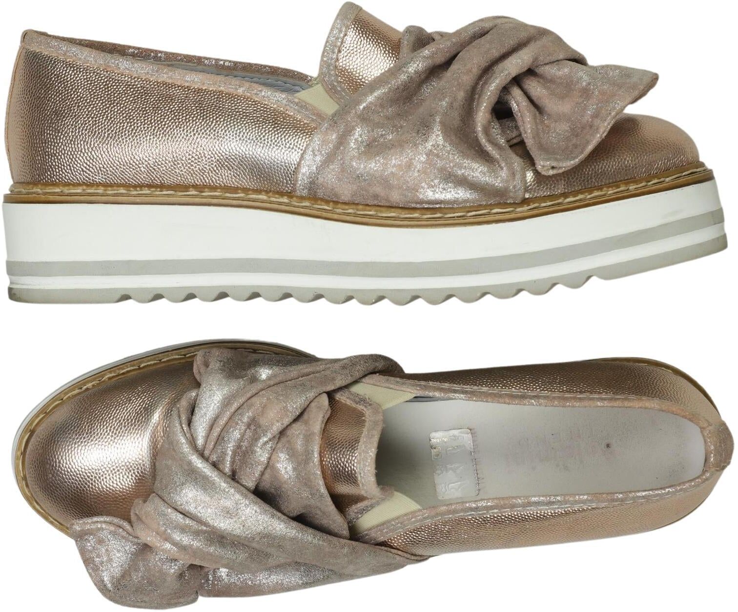 Baldinini Damen Halbschuh, Gold, Gr. EU 38, Leder - Second Hand