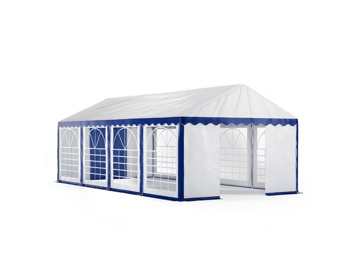 Profi PVC Partyzelt 4 x 8 m blau/weiss