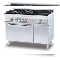 3-Flammen-Kombi-Herd mit Elektro-Multifunktions-Backofen. Abmessungen 120x60 h90 cm. Neutrales Fach mit Tür. Modell CFM3-612GEMV
