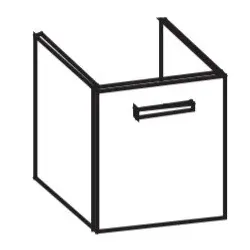 Artiqua 412 Waschtischunterschrank für Connect Space E1323, Graphit Struktur quer, 412-WUT-I54-L-709 412-WUT-I54-L-7098-401